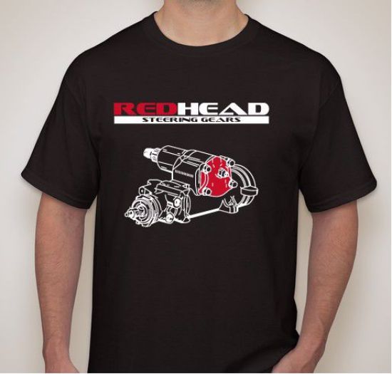 Picture of Black-T-Shirt with RedHead Steering Gears Logo